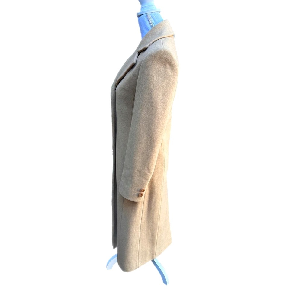 Vintage Jones New York Full Length Wool Cashmere Blend Coat in Camel -2P - Picture 2 of 9
